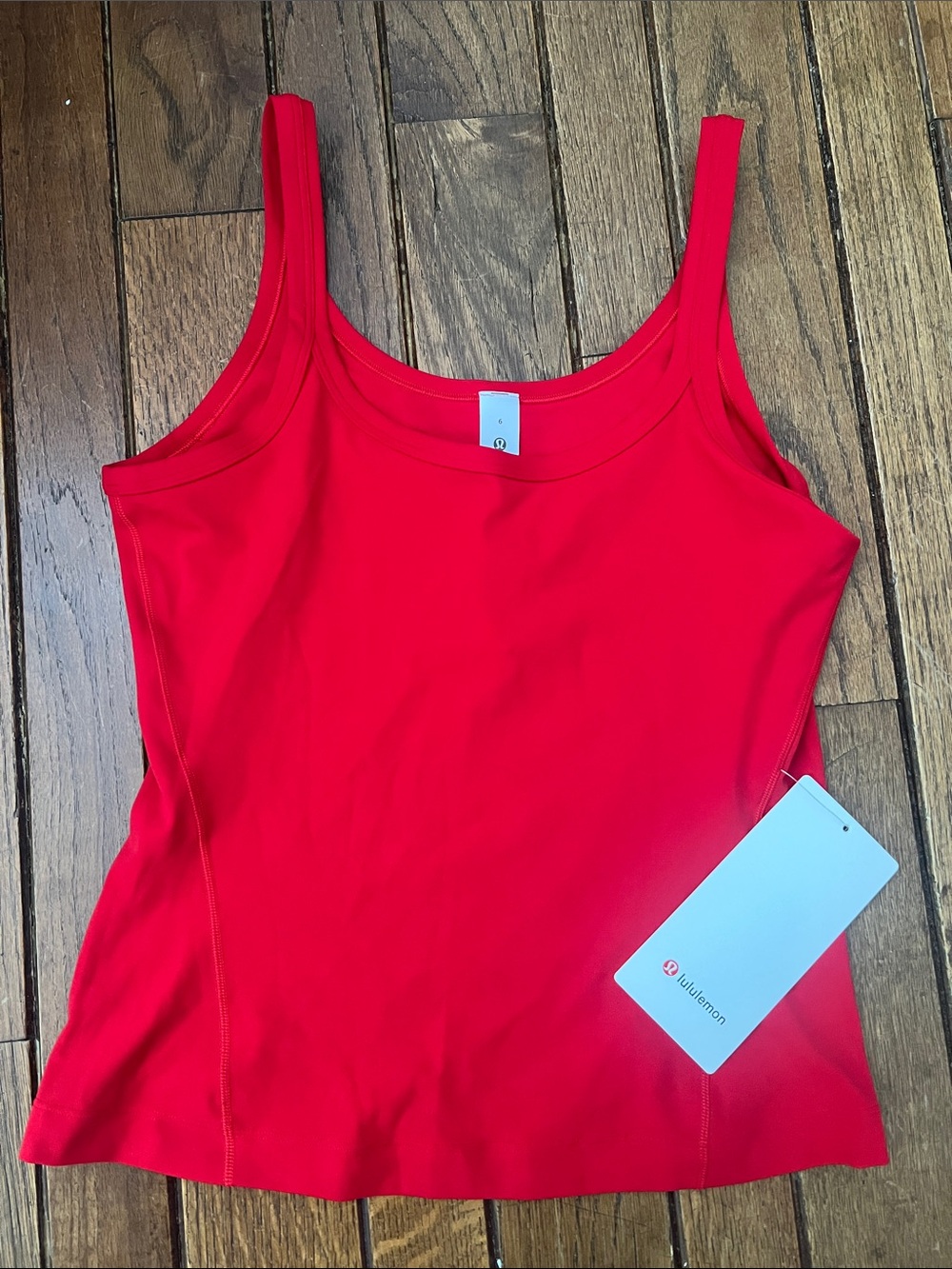 Lululemon Oxford Red Align Scoop Neck Waist Length Tank Size 6 NEW WITH TAGS NWT